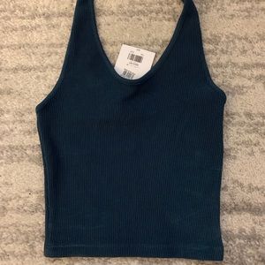 Cropped Navy Halter Top